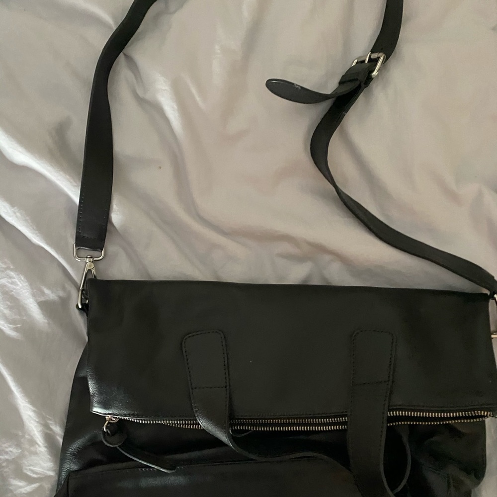 PRICE DROP - Donald Pliner Black fold over bag